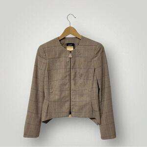 AKRIS Genoveva 100% Wool Blazer Jacket Plaid Sz 4